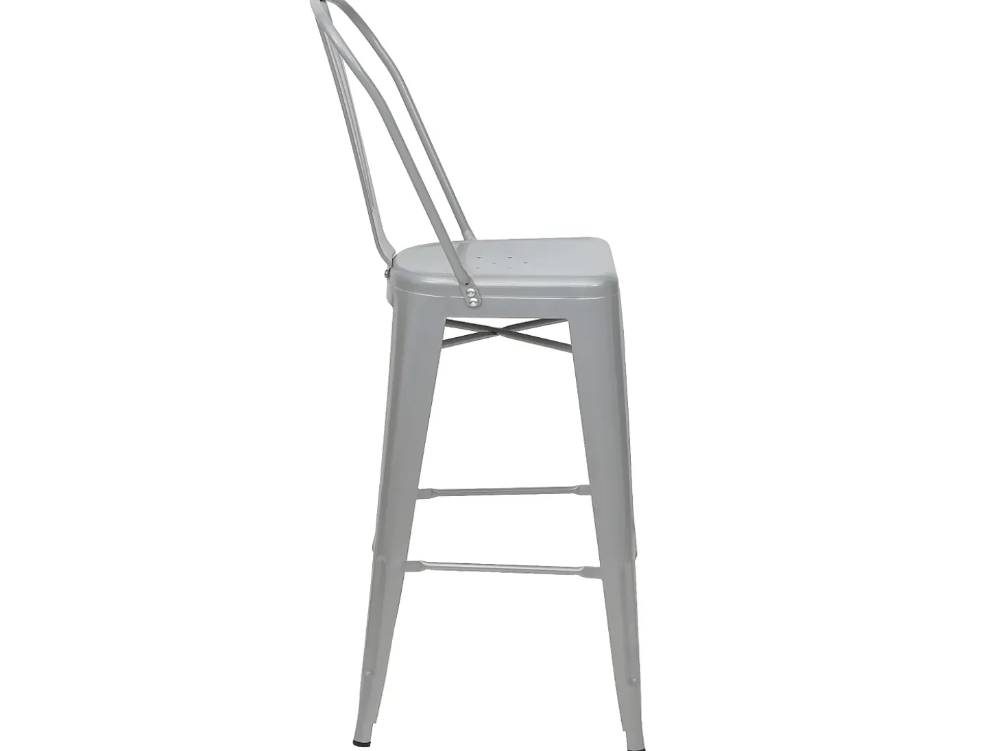 Taburete de bar metálico MCW-A73, gris