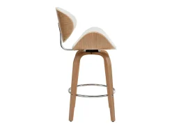 Taburete de bar moderno blanco y madera clara 65 cm WALNUT
