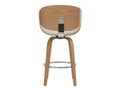 Taburete de bar moderno blanco y madera clara 65 cm WALNUT