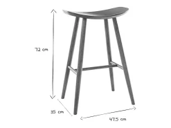 Taburete de bar moderno nogal 72cm DEMORY