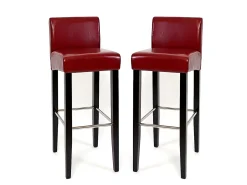 Taburete de bar N25 (set de 2), rojo