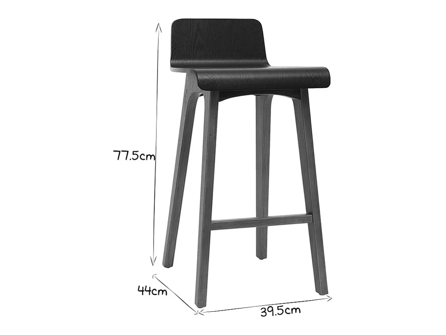 Taburete de bar negro 65 cm BALTIK
