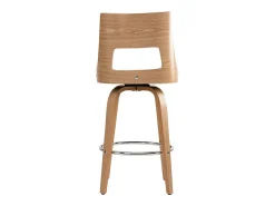 Taburete de bar nórdico blanco y madera clara GARBO