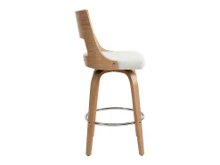 Taburete de bar nórdico blanco y madera clara GARBO