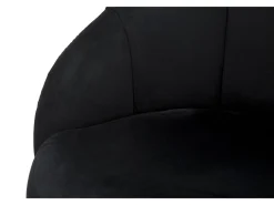 Taburete de bar para cocina en terciopelo con patas de madera negras y doradas h80cm Prague - Negro
