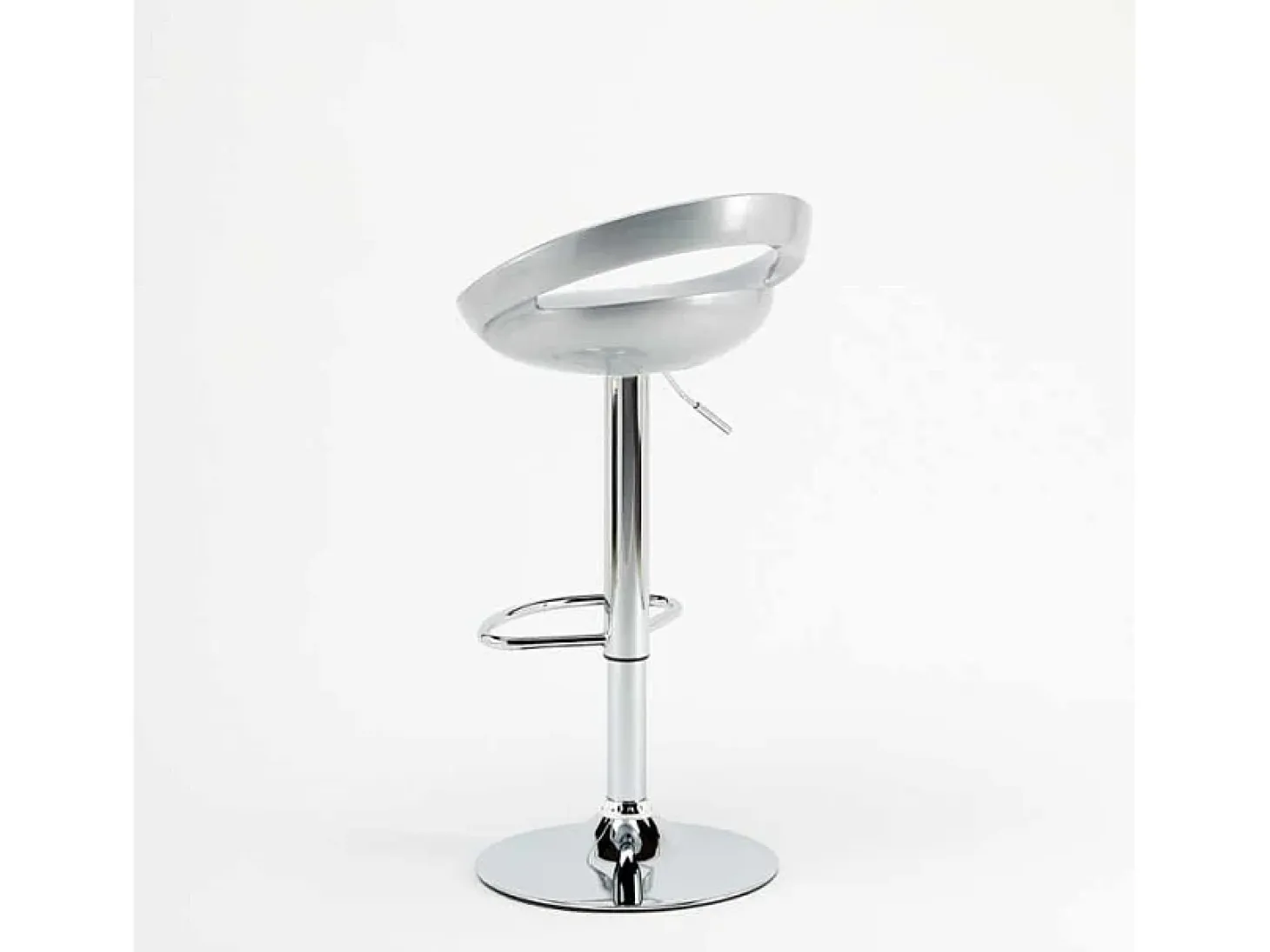 Taburete de bar para cocina alto giratorio fijo ajustable y con reposapiés modelo Hollywood - Gris