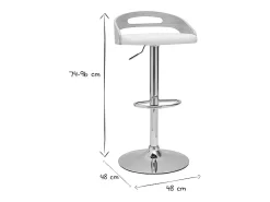 Taburete de bar regulable en altura moderno madera clara y blanco MANO