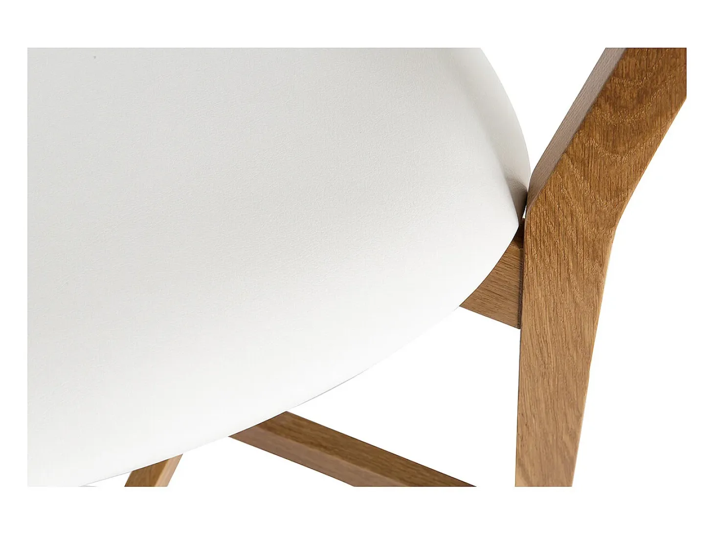 Taburete de bar roble y asiento blanco A65 cm LUCIA