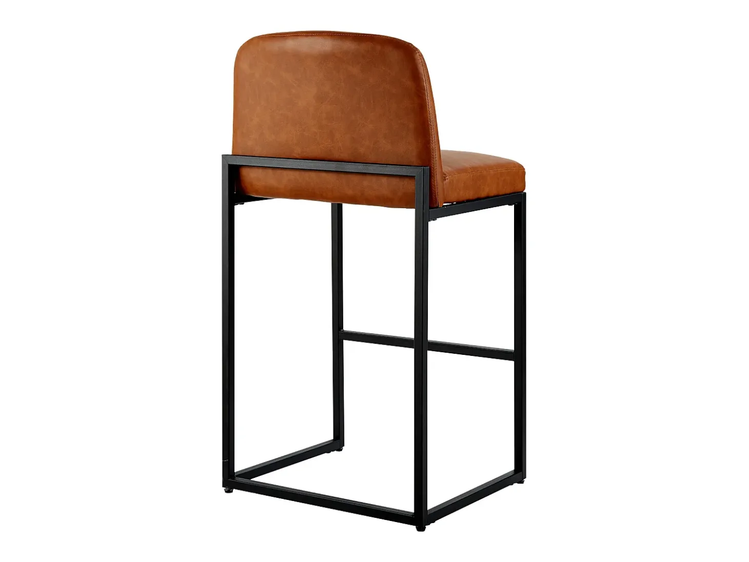 Taburete de Bar SucceBuy, Lote de 4, Silla de Bar en Piel de PU Cómoda, 68 cm de Alto, Asiento de Cocina con Respaldo Y Pies en Metal, Marrón
