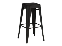 Taburete de bar Tempe sin respaldo, metal negro.
