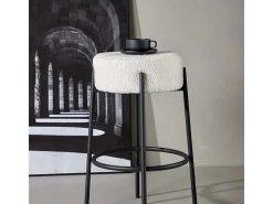 Taburete de bar Tucson altura 70cm, color blanco.
