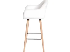 Taburete de bar Vaasa T381, imitación de cuero, blanco