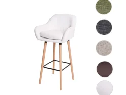 Taburete de bar Vaasa T381, imitación de cuero, blanco
