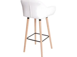 Taburete de bar Vaasa T381, imitación de cuero, blanco