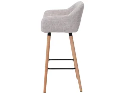 Taburete de bar Vaasa T381, textil, gris crema