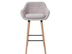 Taburete de bar Vaasa T381, textil, gris crema
