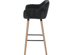 Taburete de bar Vaasa T381, textil, gris oscuro