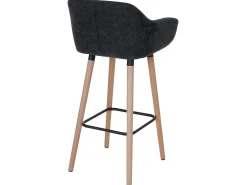 Taburete de bar Vaasa T381, textil, gris oscuro