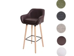 Taburete de bar Vaasa T381, imitación de cuero, marrón