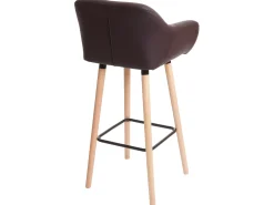 Taburete de bar Vaasa T381, imitación de cuero, marrón