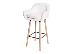 Taburete de bar Vaasa T381 (set de 2), polipiel, blanco