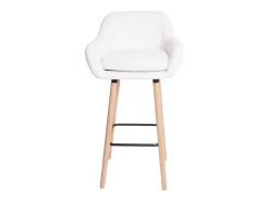 Taburete de bar Vaasa T381 (set de 2), polipiel, blanco