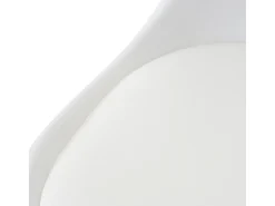Taburete de bar Vaasa T501 (set de 2), blanco, asiento imitación cuero blanco, patas claras