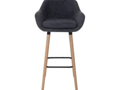 Taburete de bar Vaasa T381 (set de 2), textil, gris