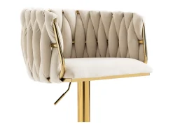 Taburete de bar vintage con respaldo y reposapiés, altura de mostrador, silla de comedor para isla de cocina, bar (53 x 51 x 87 cm)