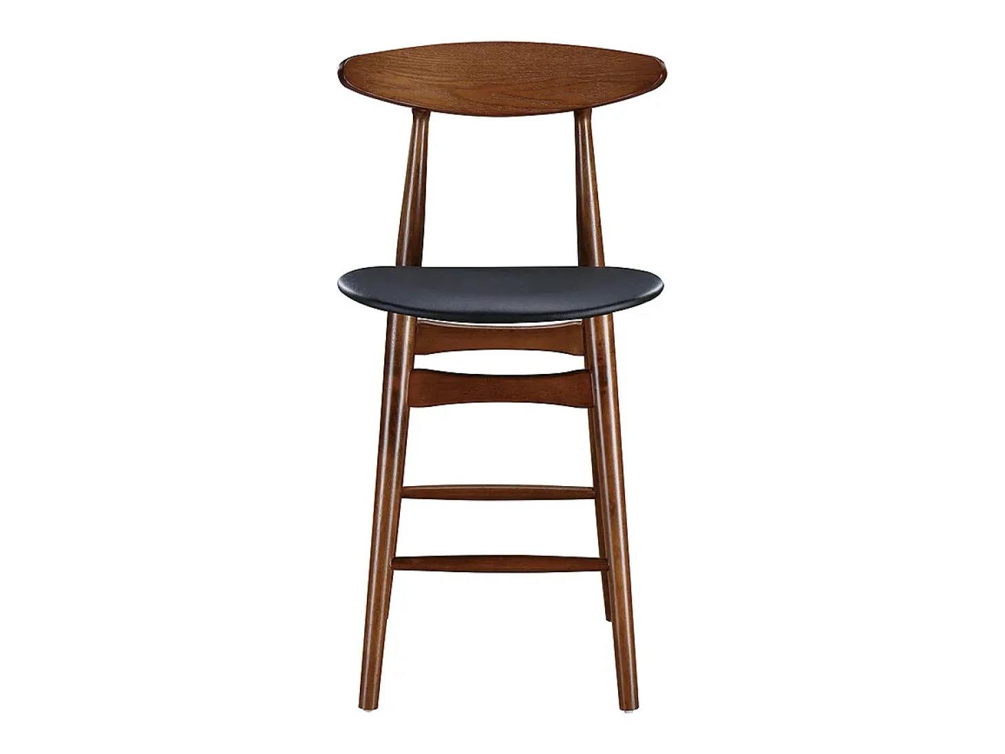 Taburete de bar vintage nogal y PU negro 65cm lote de 2 WALFORD