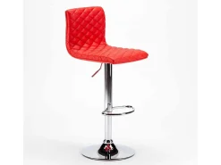 Taburete de Bar y Cocina Alto de cuero artificial Denver - Rojo