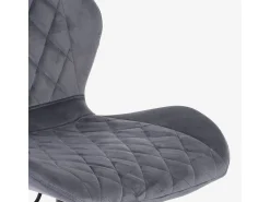 Taburete de barra de cocina ajustable moderno en tela de terciopelo Jersey. - Gris Oscuro