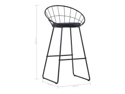 Taburete de barra de cocina 2 unidades cuero sintético negro