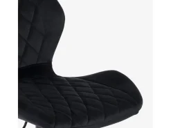 Taburete de barra de cocina ajustable moderno en tela de terciopelo Jersey. - Negro