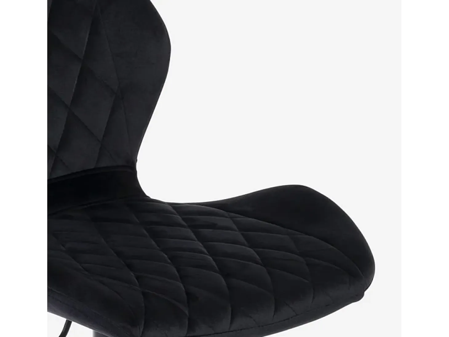 Taburete de barra de cocina ajustable moderno en tela de terciopelo Jersey. - Negro