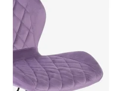 Taburete de barra de cocina ajustable moderno en tela de terciopelo Jersey. - Morado
