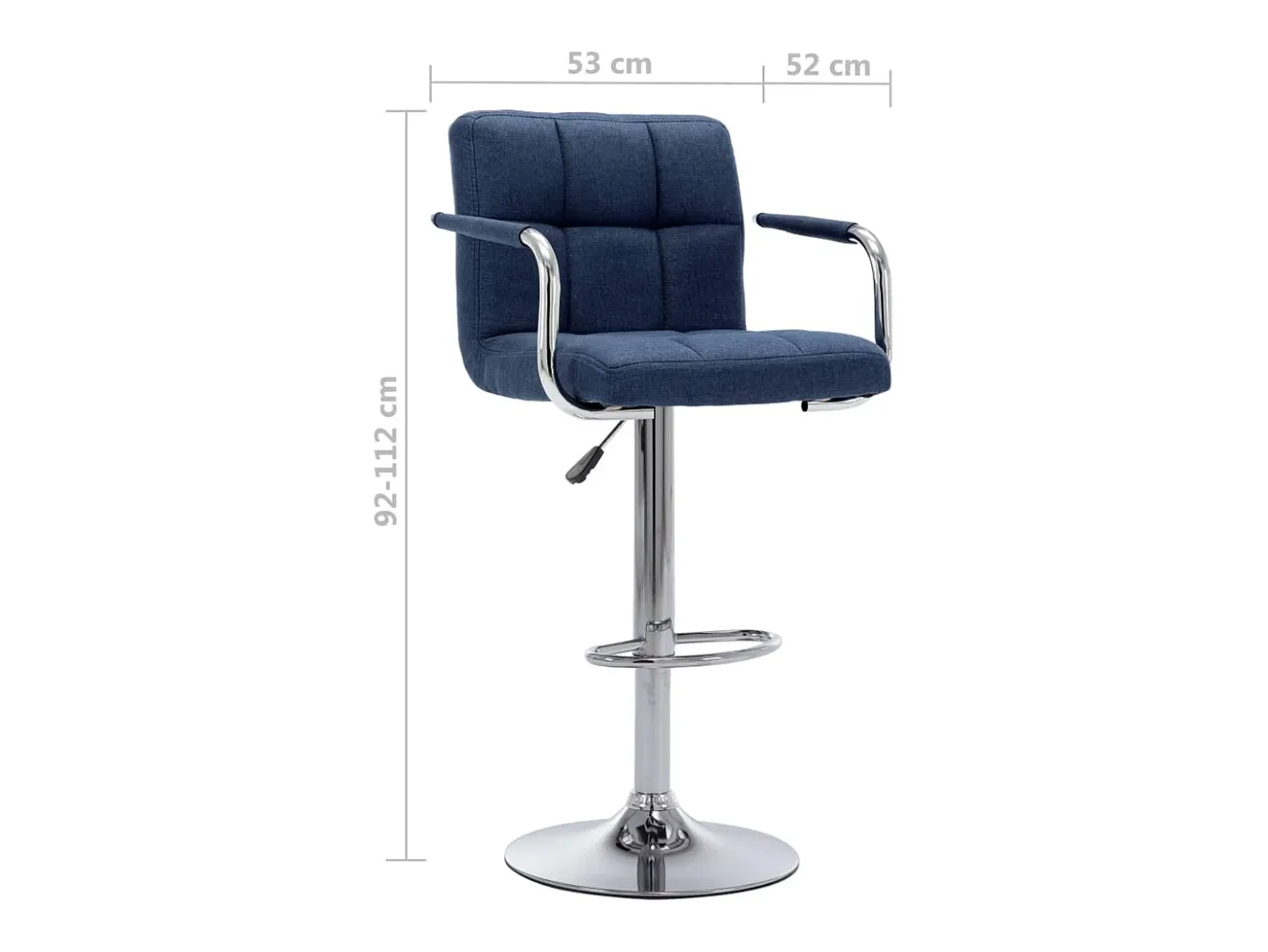 Taburete de barra de cocina de tela azul
