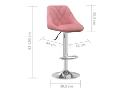 Taburete de cocina 2 unidades de terciopelo rosa