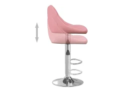 Taburete de cocina 2 unidades de terciopelo rosa