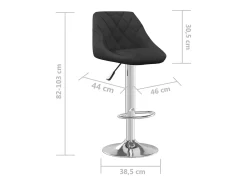 Taburete de cocina 2 unidades de terciopelo negro