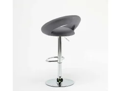 Taburete de cocina alto, giratorio y regulable con Reposapiés Chicago - Gris