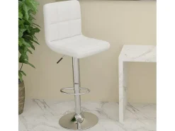 Taburete de cocina cuero sintético blanco
