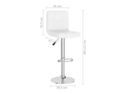 Taburete de cocina cuero sintético blanco
