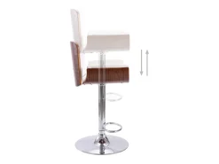 Taburete de cocina cuero sintético blanco