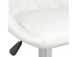 Taburete de cocina cuero sintético blanco