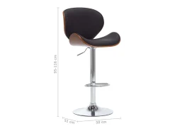Taburete de cocina cuero sintético negro