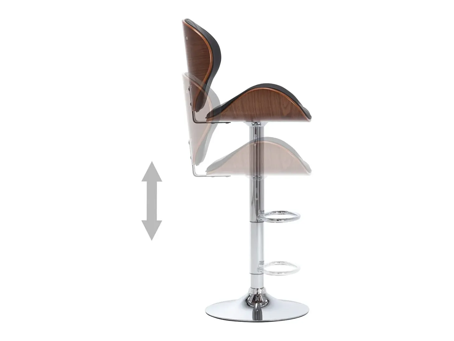 Taburete de cocina cuero sintético negro