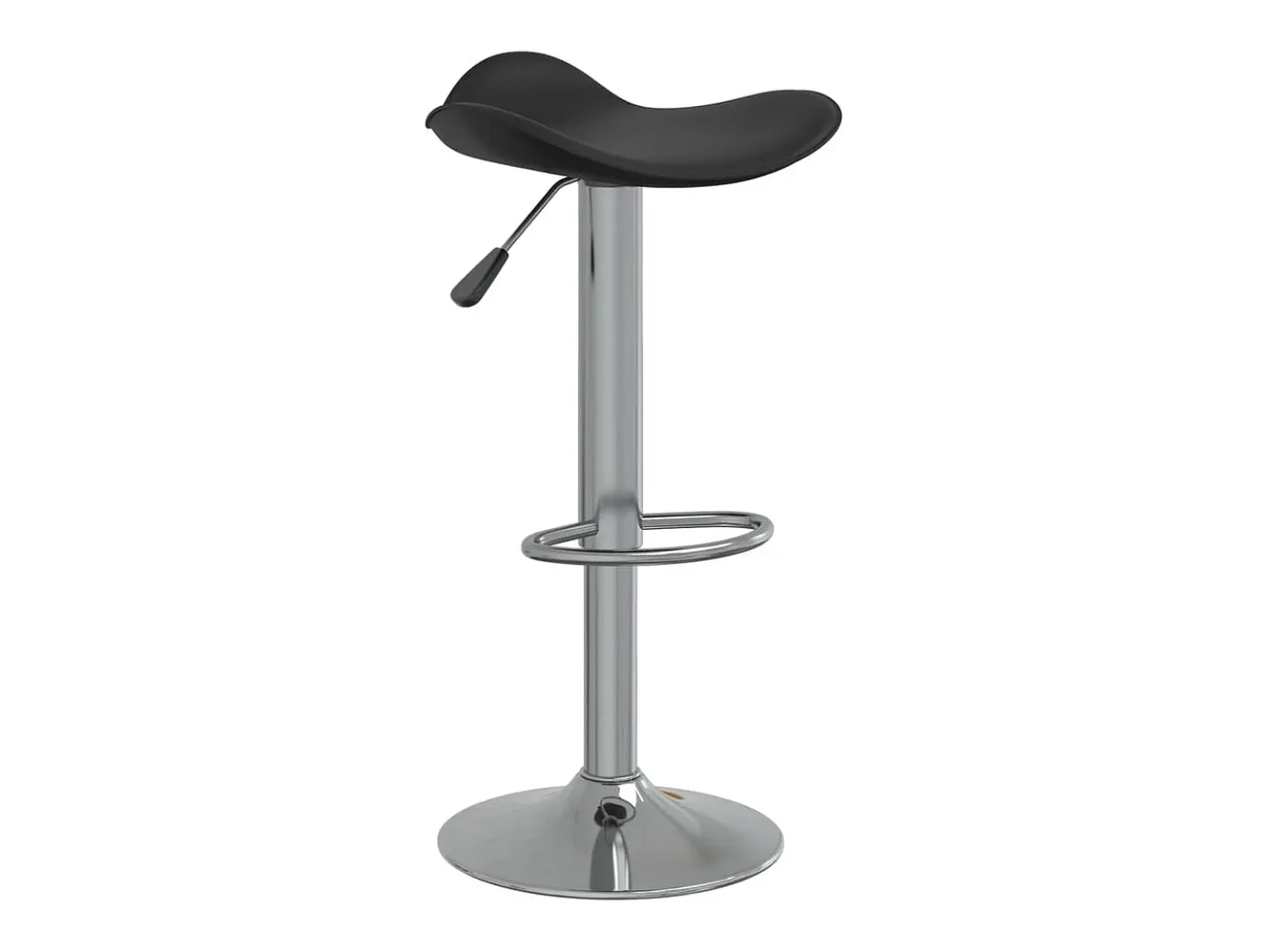 Taburete de cocina de acero cromado y cuero artificial negro