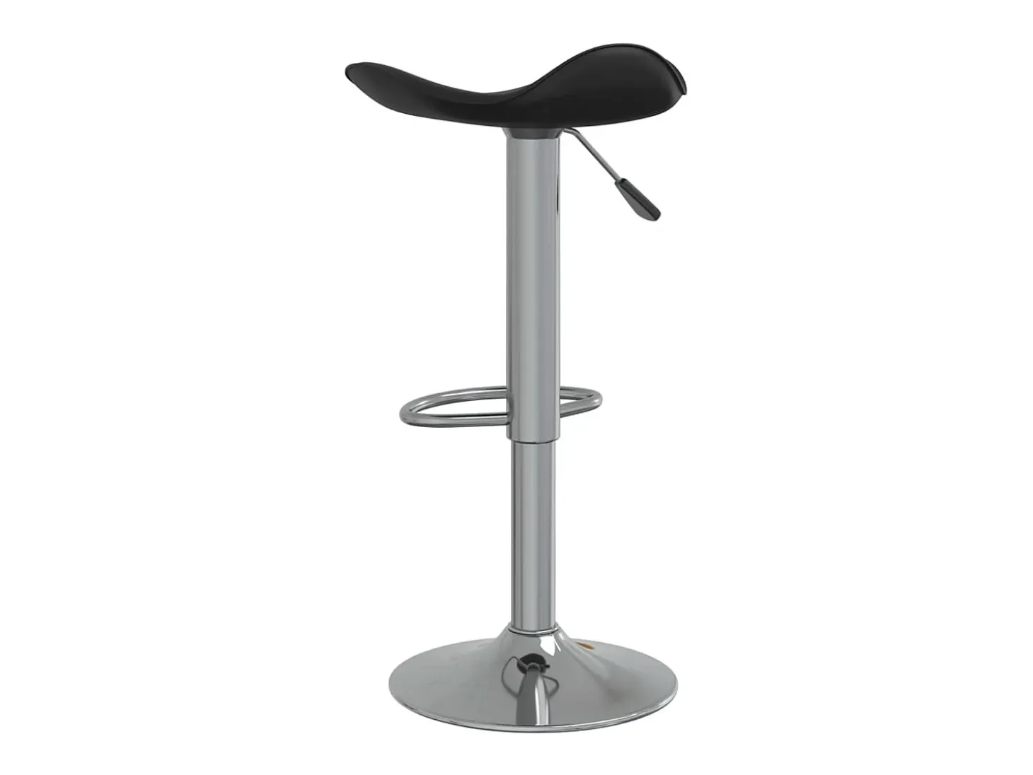 Taburete de cocina de acero cromado y cuero artificial negro
