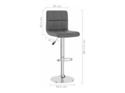 Taburete de cocina de cuero sintético gris
